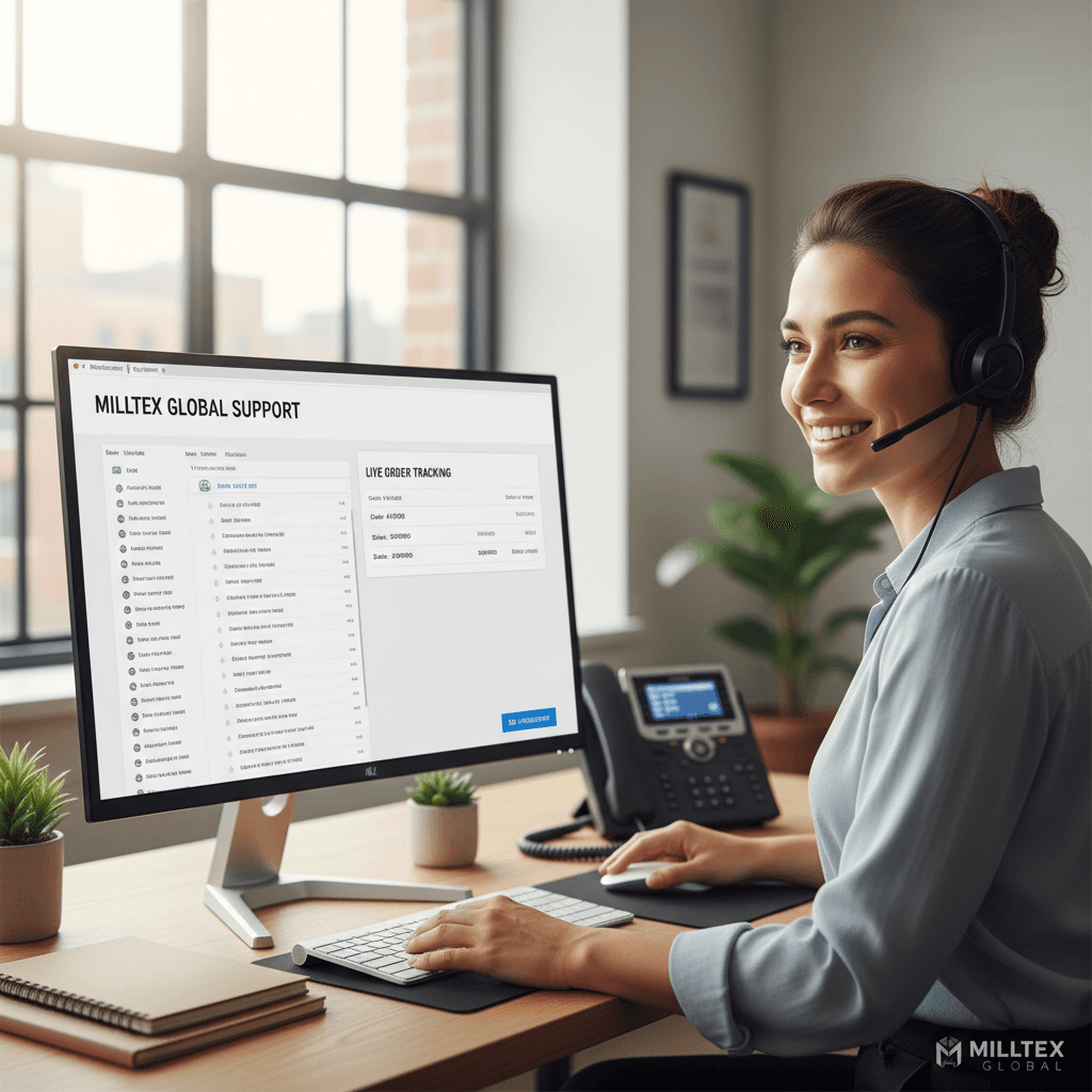 Responsive customer service specialist helping with wholesale orders